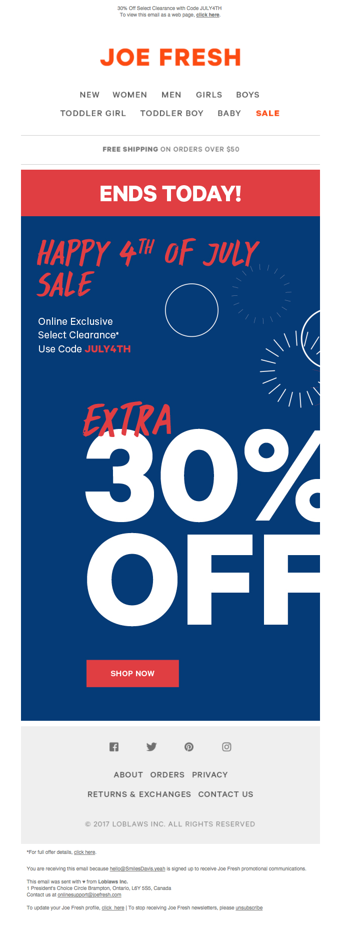 4th of July Email Ideas